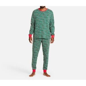 LEGO Pajama Set Mens Medium Green Holiday Brick‎ Print Long Sleeve Sleepwear